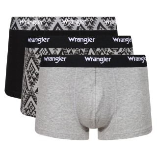 pánské boxerky WRANGLER - GMRL/PRNT/BLK - 3 ks